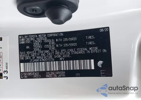 2021 Lexus Rx 450Hl z USA, uszkodzony, nr VIN JTJHGKFA7M2015726